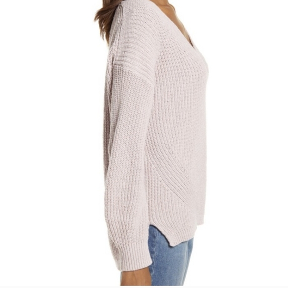 Madewell Woolside V-Neck Sweater Oatmeal /Cream Sz.Med - Picture 4 of 12